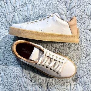 NEW THURSDAY BOOT COMPANY Leather Low-Top Sneakers White/Nubuck 37/US 6.5-7❤️